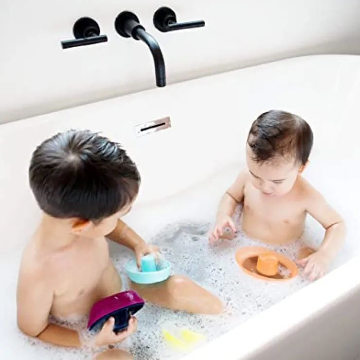 Boon Bath Toys | 12 Months+>Fleet Stacking Boats - 5 pc set