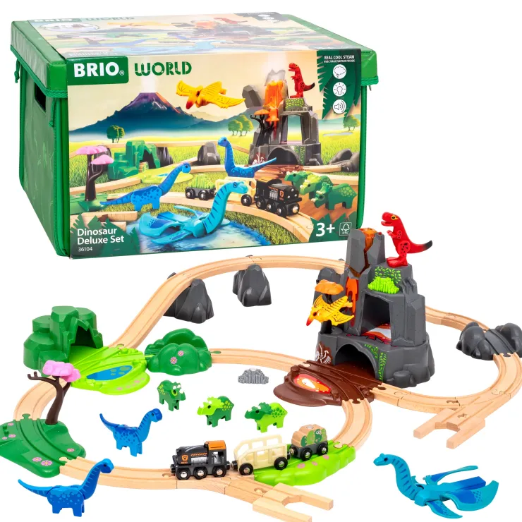 Brio Wooden Toys | Trains & Train Sets>Dinosaur Deluxe Set 45 pieces