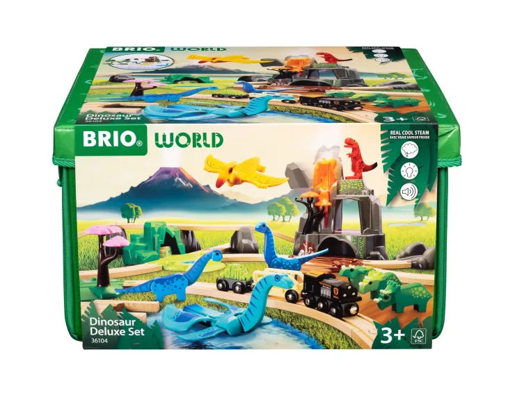 Brio Wooden Toys | Trains & Train Sets>Dinosaur Deluxe Set 45 pieces