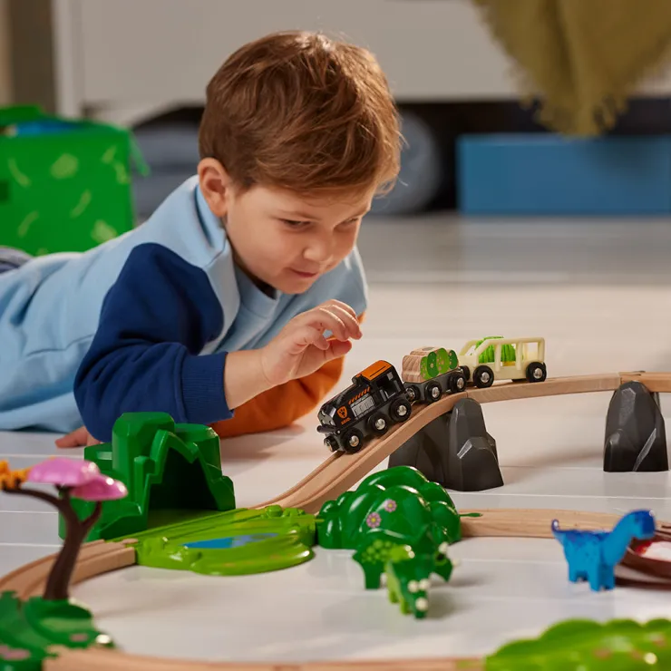 Brio Wooden Toys | Trains & Train Sets>Dinosaur Deluxe Set 45 pieces