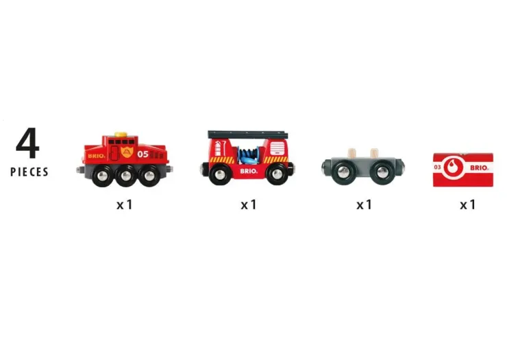 Brio Wooden Toys | Trains & Train Sets>Rescue Firefighting Train 4 pieces
