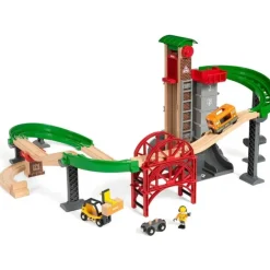 Brio Wooden Toys | Trains & Train Sets>World Lift & Load Warehouse Set 32 Piece