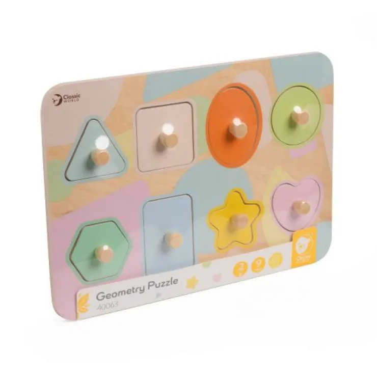 Classic World Wooden Toys | Jigsaw Puzzles>Geometry Puzzle