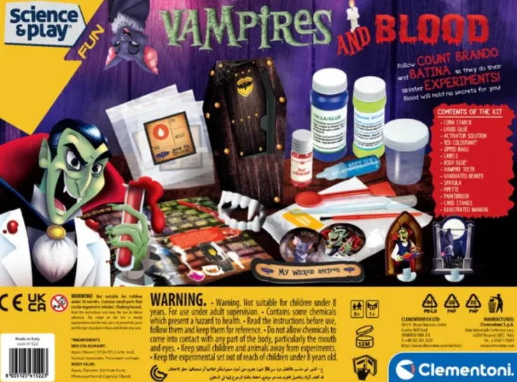 Clementoni Science & Discovery | 8 Years+>Science & Play - Fun Vampire and Blood Kit^