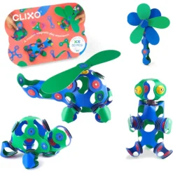 Clixo Steam Toys | Magnetic Construction>Crew Pack - Blue/Green (30pc)