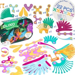Clixo Steam Toys | Magnetic Construction>Tropical Birds (22pc)