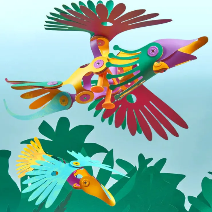 Clixo Steam Toys | Magnetic Construction>Tropical Birds (22pc)