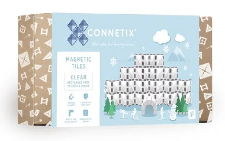 Connetix Magnetic Construction | Building Sets>Clear Rectangle Pack 12pc
