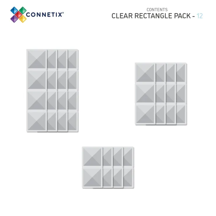 Connetix Magnetic Construction | Building Sets>Clear Rectangle Pack 12pc