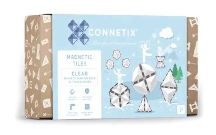 Connetix Building Sets | Magnetic Tiles>Clear Shape Expansion Pack 24pc