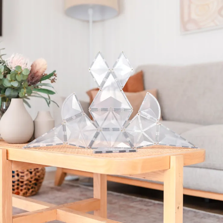 Connetix Building Sets | Magnetic Tiles>Clear Shape Expansion Pack 24pc