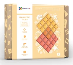Connetix Building Sets | Magnetic Tiles>Pastel Lemon & Peach Base Plate 2 pc