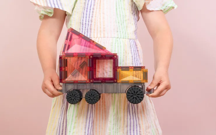 Connetix Building Sets | Magnetic Tiles>Pastel Transport Pack 50pc