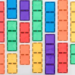 Connetix Building Sets | Magnetic Tiles>Rainbow Rectangle Pack 18pc