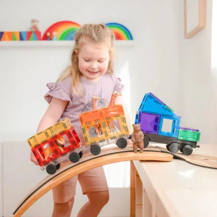 Connetix Building Sets | Magnetic Tiles>Rainbow Transport Pack 50pc
