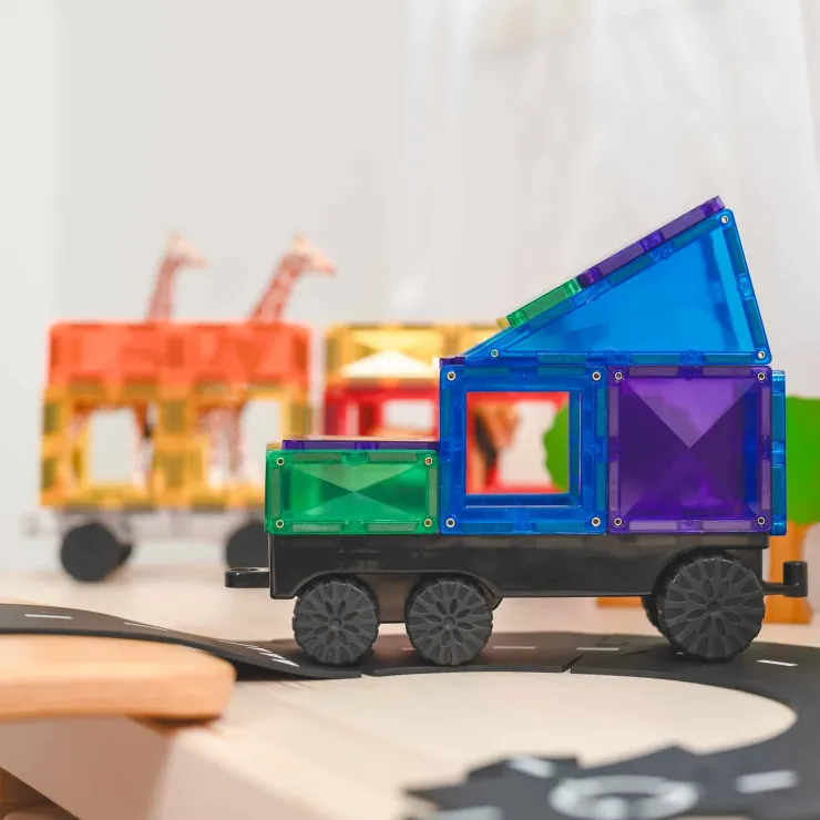 Connetix Building Sets | Magnetic Tiles>Rainbow Transport Pack 50pc