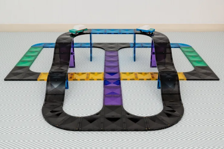 Connetix Building Sets | Magnetic Tiles>Roads, Ramps & Intersections Pack 16pc