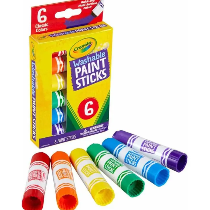 Crayola Art Supplies | Drawing, Colouring & Painting>Washable Paint Sticks 6pk