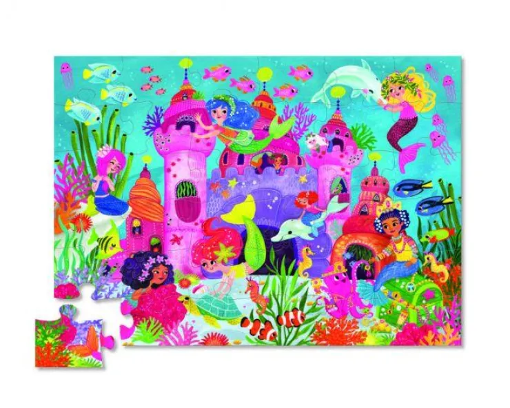 Crocodile Creek Jigsaw Puzzles | 3 Years+>36pc Floor Puzzle - Mermaid Palace