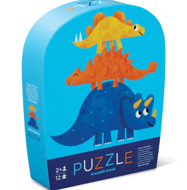 Crocodile Creek Jigsaw Puzzles | 2 Years+>12pc Mini Puzzle - Dino Friends