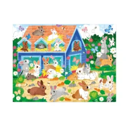 Crocodile Creek Jigsaw Puzzles | 3 Years+>50pc Puzzle - Bunny House*