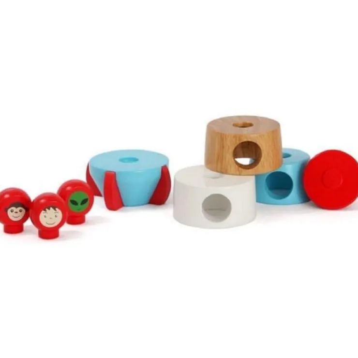 Discoveroo Wooden Toys | Building Blocks>Magnetic Stacking Rocket