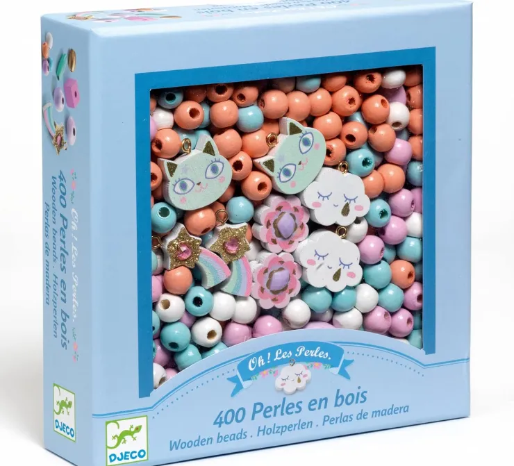 DJECO Make & Create | 4 Years+>Wooden Beads - Rainbow