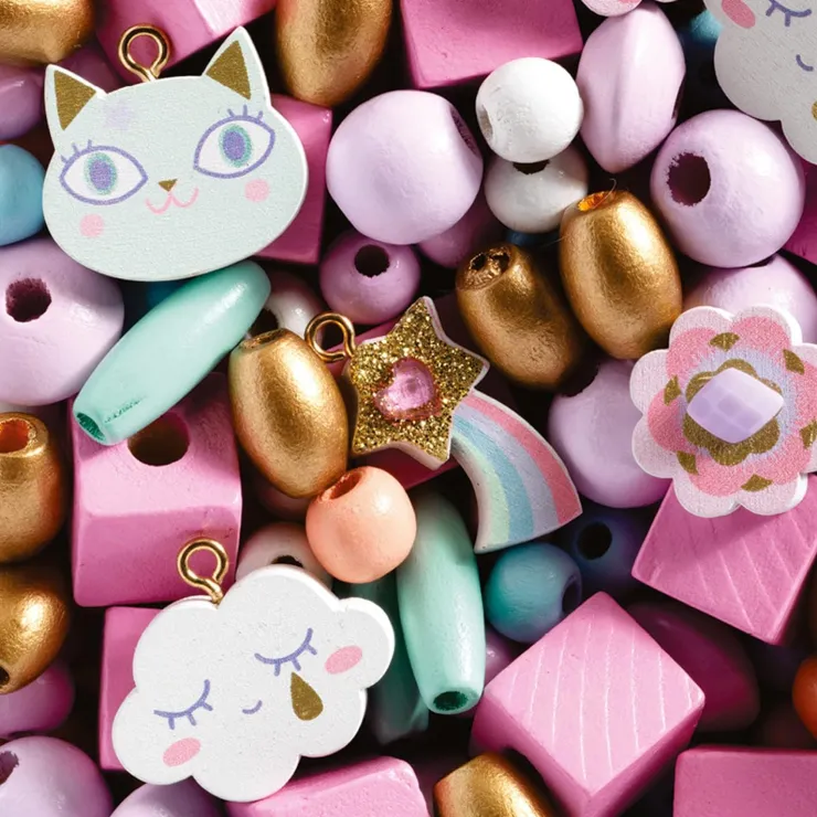 DJECO Make & Create | 4 Years+>Wooden Beads - Rainbow