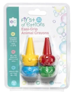 Early Creations Art Supplies | Drawing, Colouring & Painting>EC First Creations Easi-Grip Animal Crayons - Set of 4