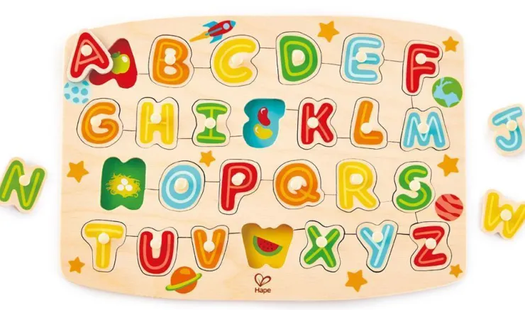HAPE Wooden Toys | Early Development Toys>Alphabet Peg Puzzle