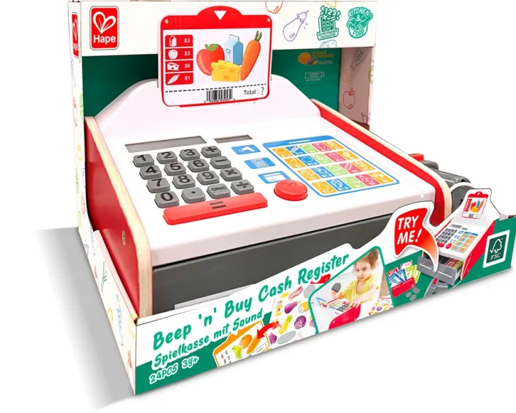 HAPE Pretend Play | Wooden Toys>Beep n Buy Cash Register
