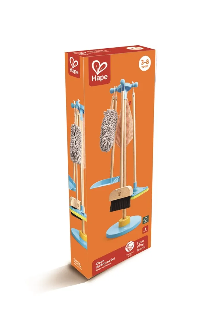 HAPE Pretend Play | Wooden Toys>Broom & Swiffer Cleaning Stand