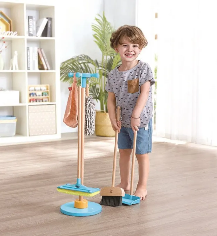 HAPE Pretend Play | Wooden Toys>Broom & Swiffer Cleaning Stand