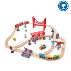 Hape Wooden Toys | Trains & Train Sets>Busy City Rail Set