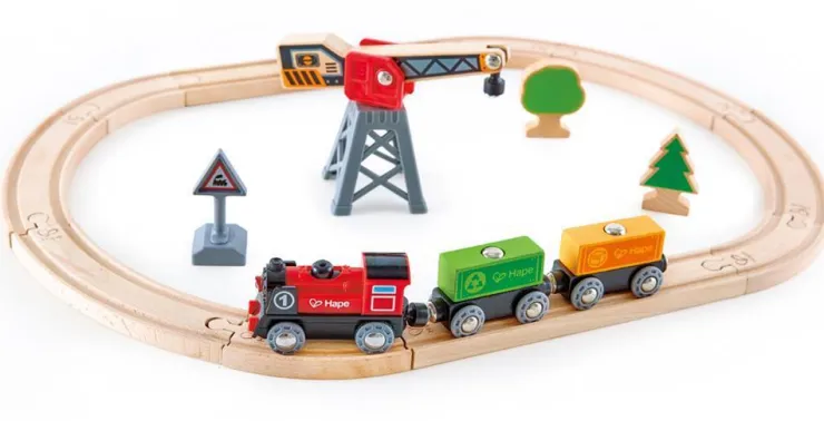 Hape Wooden Toys | Trains & Train Sets>Cargo Delivery Loop