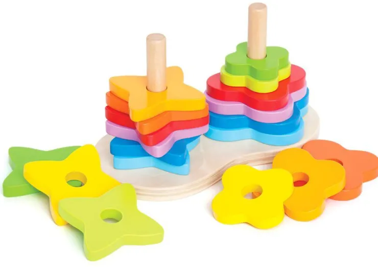 Hape Wooden Toys | Early Development Toys>Double Rainbow Stacker
