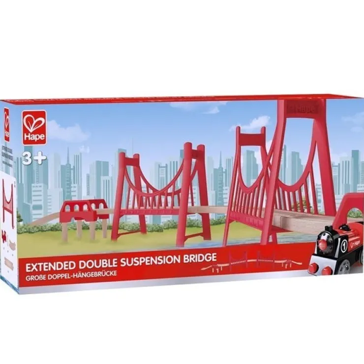 HAPE Wooden Toys | Trains & Train Sets>Extended Double Suspension Bridge