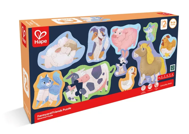 HAPE Jigsaw Puzzles | 12 Months+>* Farmyard Friends Puzzle