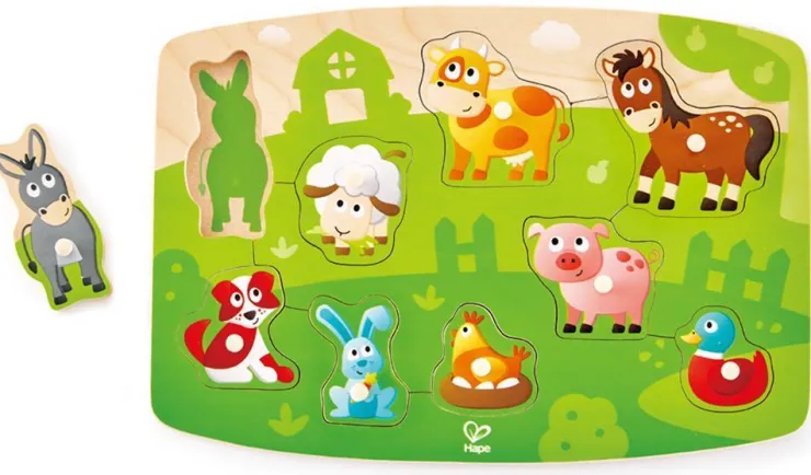 Hape Wooden Toys | Early Development Toys>Farmyard Peg Puzzle