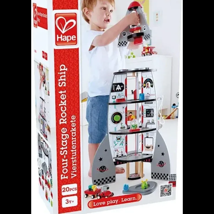 Hape Pretend Play | Wooden Toys>Four-Stage Rocket Ship