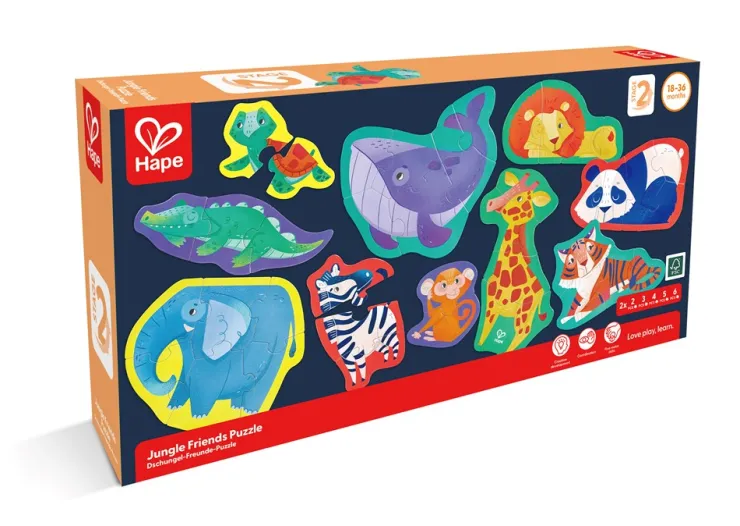 HAPE Jigsaw Puzzles | 12 Months+>* Jungle Friends Puzzle