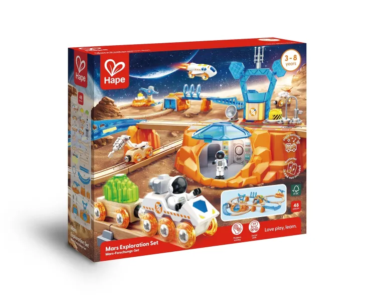 Hape Wooden Toys | Trains & Train Sets>Mars Exploration Rail Set
