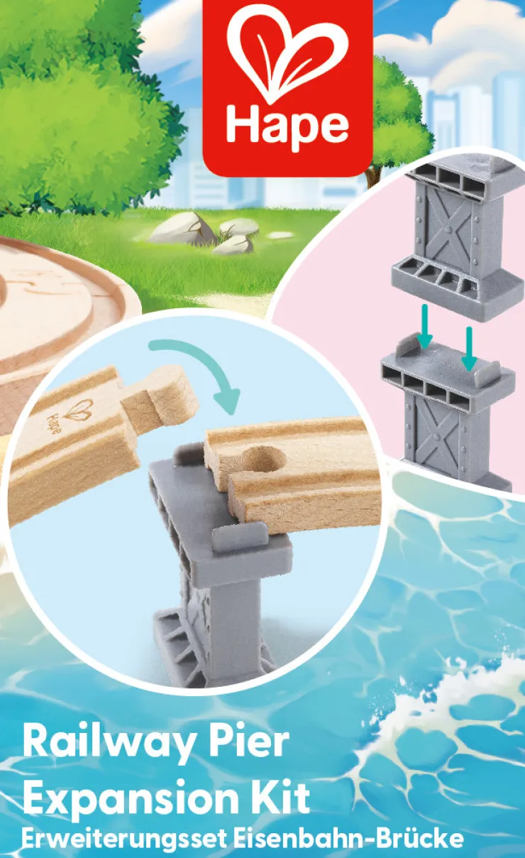 HAPE Wooden Toys | Trains & Train Sets>Railway Pier Expansion Kit