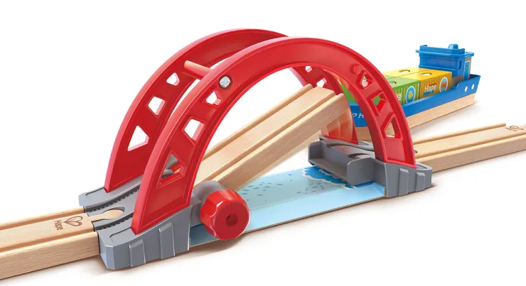 Hape Wooden Toys | Trains & Train Sets>Sea & Rail Cargo Transportation Set
