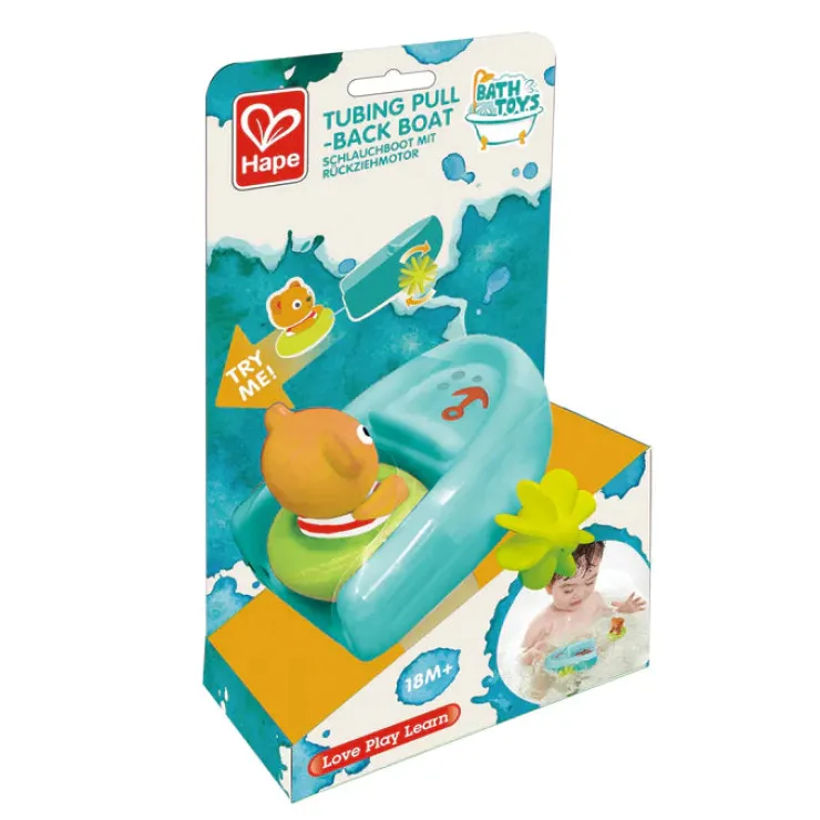 HAPE Bath Toys | 12 Months+>Tubing Pull-back boat