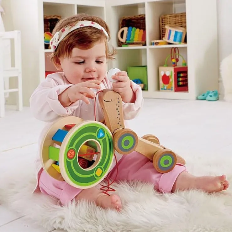 Hape Wooden Toys | Push & Pull Toys>Walk-A-Long Snail