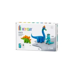 Hey Clay Art Supplies | Make & Create>6 pack - Dinos (Stegosaurus, Pachycephalosaurus, Brachiosaurus)