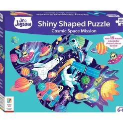 Hinkler Drawing, Colouring & Painting | Jigsaw Puzzles>* Shiny Shaped Puzzle & Colouring Book - Cosmic Space Mission
