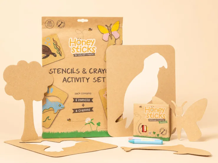 Honeysticks Art Supplies | Drawing, Colouring & Painting>Stencils & Crayons Activity Set