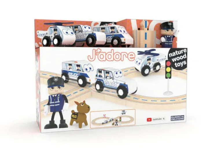 J'ADORE Wooden Toys | Trains & Train Sets>J'adore Police Train Set*